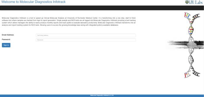 Image of the Login page to Infotrack