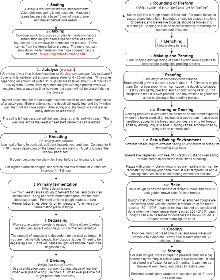 12 Steps of Making Bread Flow Chart Culinary Adventures and what not